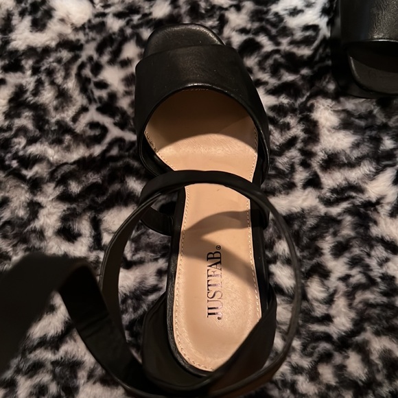 JustFab black ankle tie heels - Picture 2 of 3